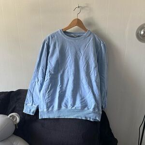 Light blue crewneck pullover sweatshirt